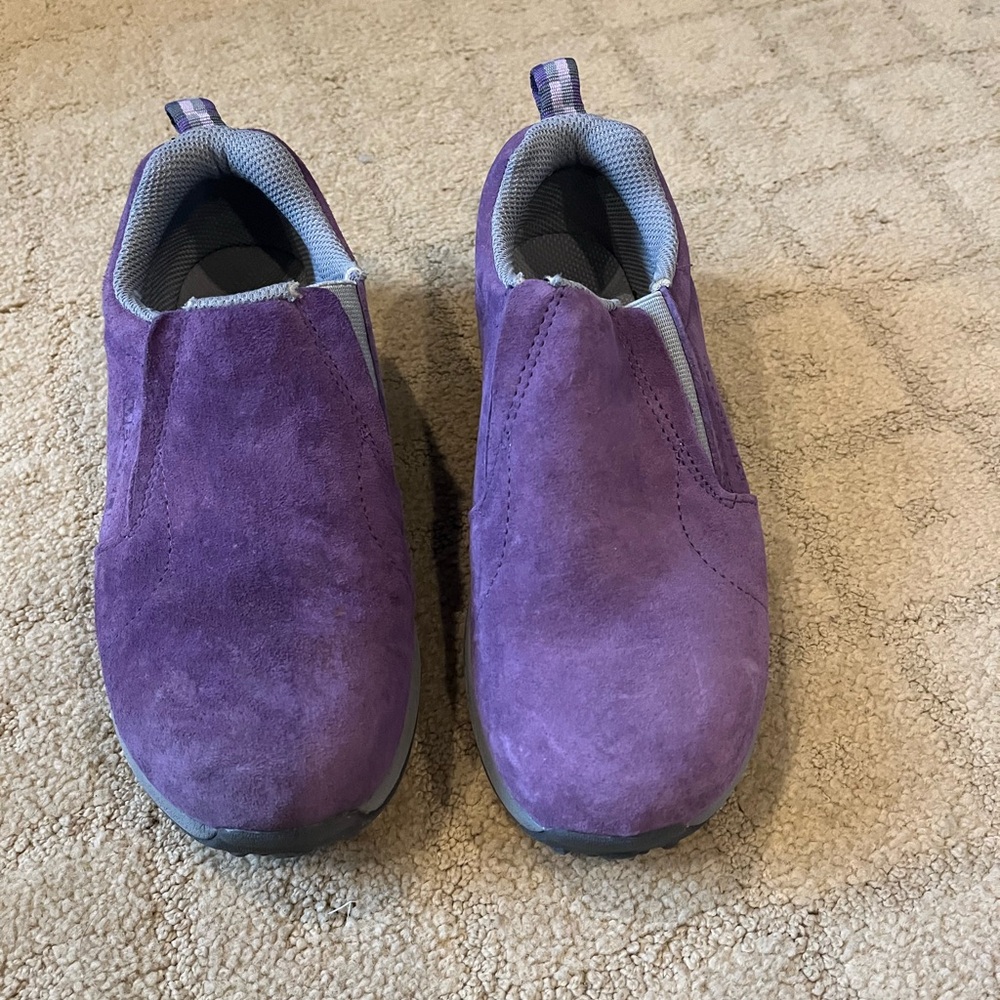 Purple Suede Slip-On Shoes